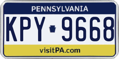 PA license plate KPY9668