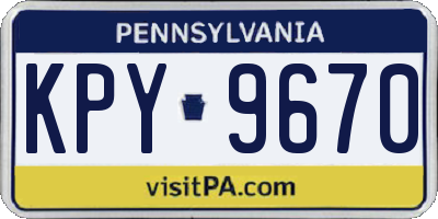 PA license plate KPY9670