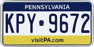 PA license plate KPY9672