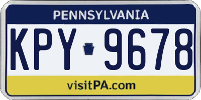 PA license plate KPY9678