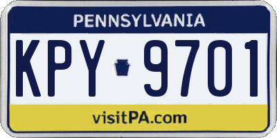 PA license plate KPY9701