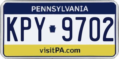 PA license plate KPY9702