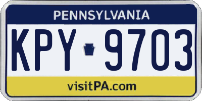 PA license plate KPY9703