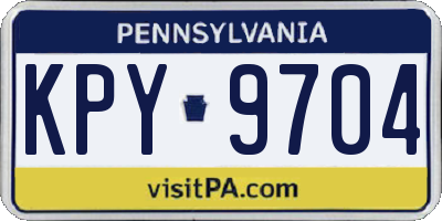 PA license plate KPY9704