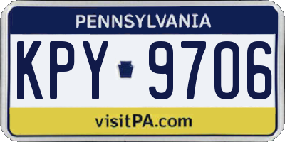 PA license plate KPY9706