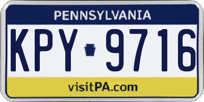 PA license plate KPY9716