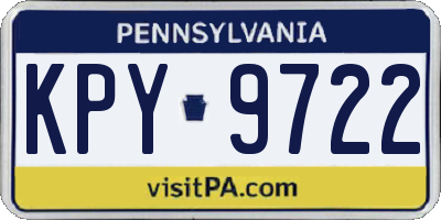 PA license plate KPY9722