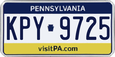 PA license plate KPY9725