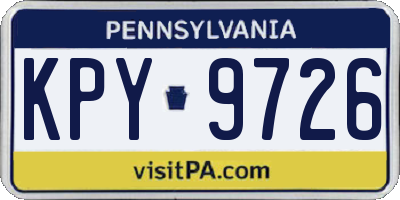 PA license plate KPY9726