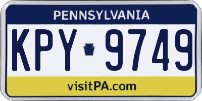 PA license plate KPY9749