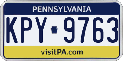 PA license plate KPY9763