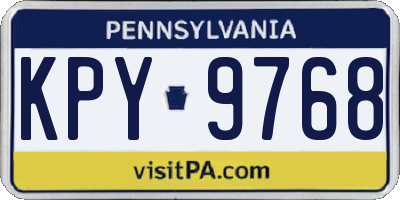 PA license plate KPY9768