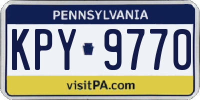 PA license plate KPY9770