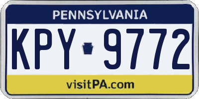 PA license plate KPY9772
