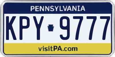 PA license plate KPY9777