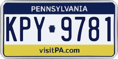 PA license plate KPY9781