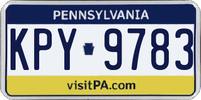 PA license plate KPY9783
