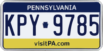 PA license plate KPY9785