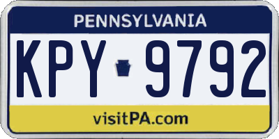 PA license plate KPY9792