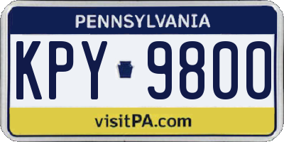 PA license plate KPY9800