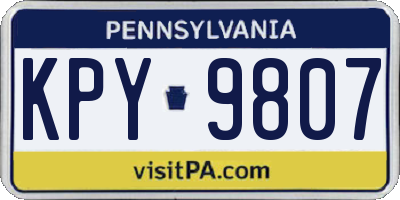 PA license plate KPY9807