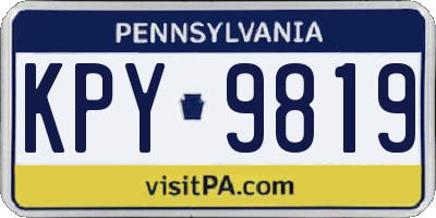 PA license plate KPY9819