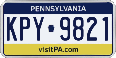 PA license plate KPY9821