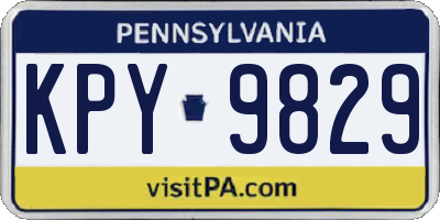 PA license plate KPY9829