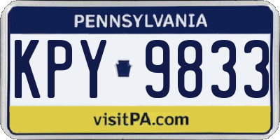 PA license plate KPY9833