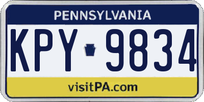 PA license plate KPY9834