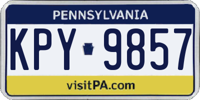 PA license plate KPY9857