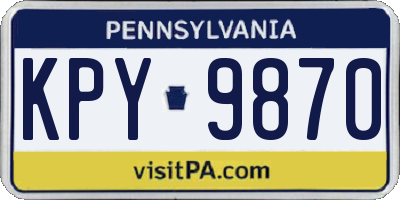 PA license plate KPY9870