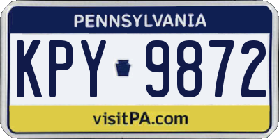 PA license plate KPY9872