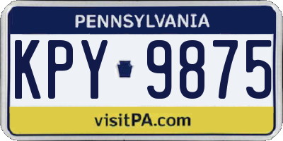 PA license plate KPY9875
