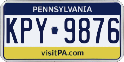 PA license plate KPY9876