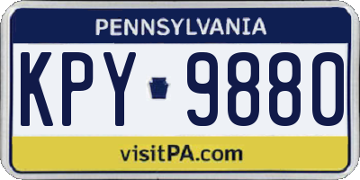 PA license plate KPY9880