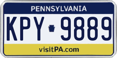 PA license plate KPY9889