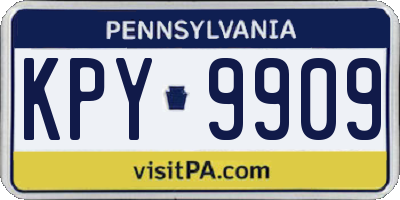 PA license plate KPY9909