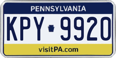PA license plate KPY9920