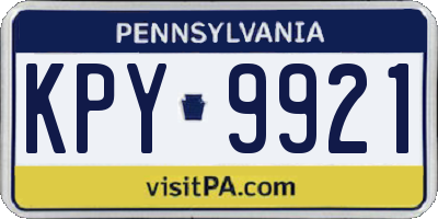 PA license plate KPY9921