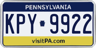 PA license plate KPY9922