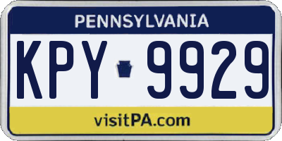 PA license plate KPY9929