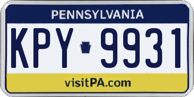 PA license plate KPY9931