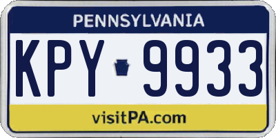 PA license plate KPY9933