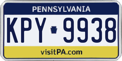 PA license plate KPY9938