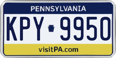 PA license plate KPY9950
