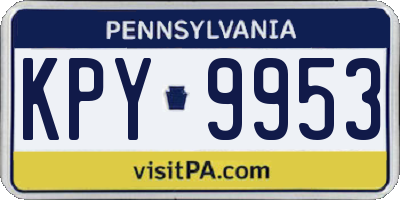 PA license plate KPY9953