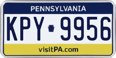 PA license plate KPY9956