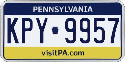 PA license plate KPY9957