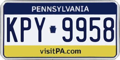 PA license plate KPY9958